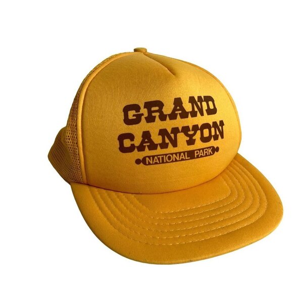 Vintage Grand Canyon National‎ Park Cap Mesh Snapback Gold Trucker Retro 70s 80s - Picture 1 of 6